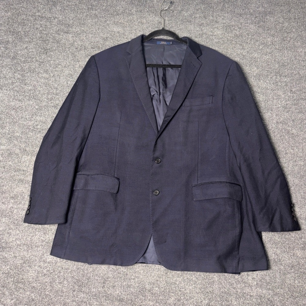 Polo Ralph Lauren Blazer Mens 44R Navy Blue 2 Button Sport Coat Jacket Classic